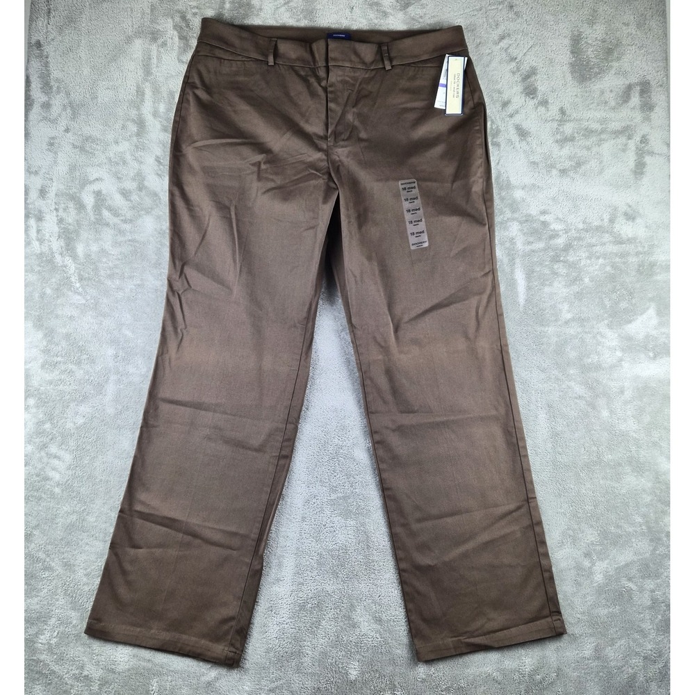 New Dockers Metro Pants Womens 18 (fits 38x31) Medium Brown Ideal Fit Stretch